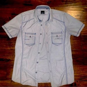 Mens Short Sleeve Button-down Size M